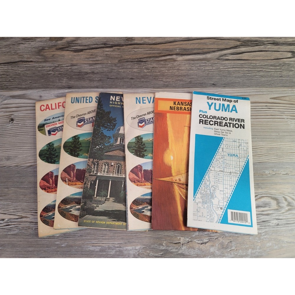 Vintage lot of maps shell Mobil travel